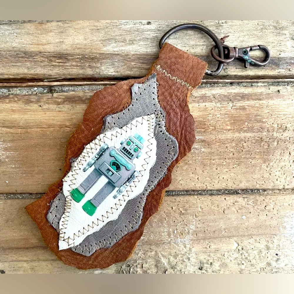 ROBOT Genuine Leather Keychain/Key Fob NEW!
